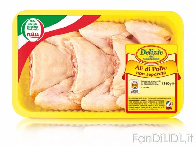 Ali di pollo non separate , prezzo 1,79 &#8364; per 1,15 kg, € 1,56/kg EUR. ...