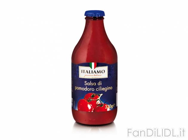 Salsa di pomodoro ciliegino Italiamo, prezzo 0,89 &#8364; per 330 g, € 2,70/kg ...