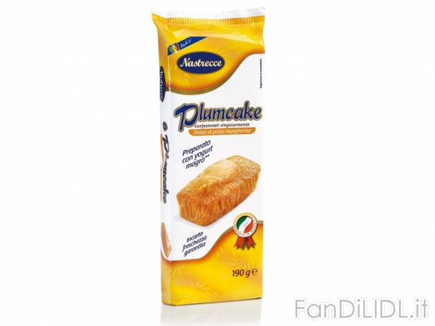 Plumcake , prezzo 0,59 &#8364; per 190 g, € 3,11/kg EUR. 
- Dolce di pasta ...
