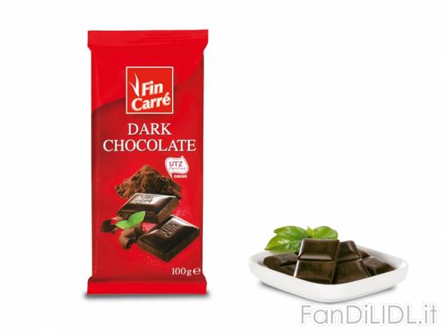 Cioccolato fondente , prezzo 0,75 &#8364; per 2x 100 g, € 3,75/kg EUR. 
- ...