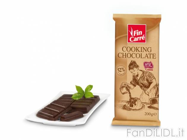 Cioccolato di copertura , prezzo 0,59 &#8364; per 200 g, € 2,95/kg EUR.
