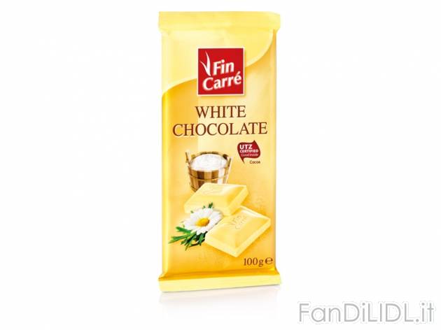 Cioccolato bianco , prezzo 0,85 &#8364; per 2x 100 g, € 4,25/kg EUR. 
- 1 ...