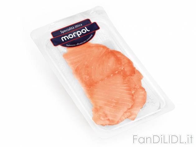 Salmone scozzese affumicato , prezzo 1,99 &#8364; per 100 g, € 19,90/kg EUR. ...