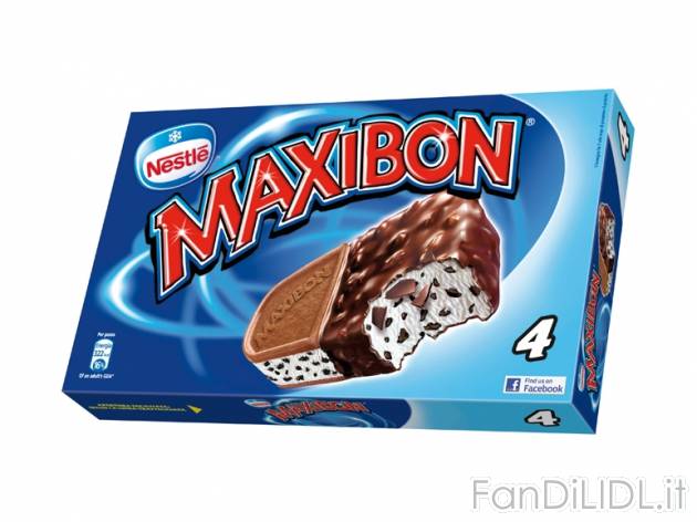 Maxibon, 4 pezzi , prezzo 1,99 &#8364; per 408 g, € 4,88/kg EUR.