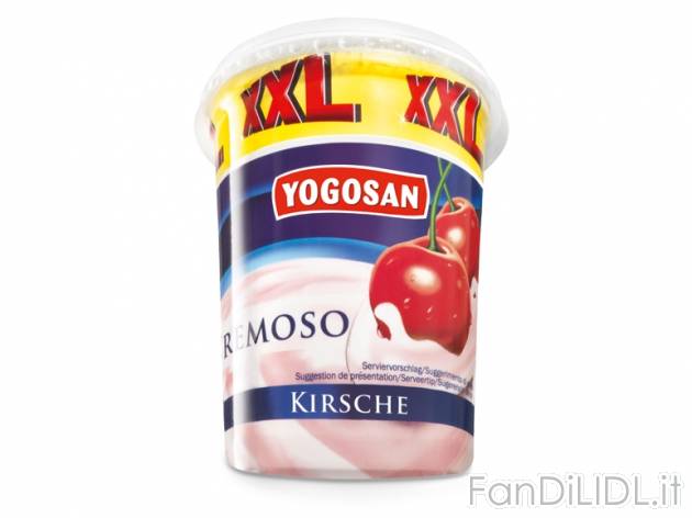 Yogurt cremoso , prezzo 0,75 &#8364; per 495 g, 1 kg = 1,52 EUR. 
- A scelta ...