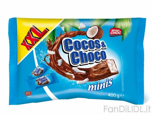 Cioccolatini al cocco , prezzo 1,99 &#8364; per 350 g + 50 g GRATIS, 1 kg = ...