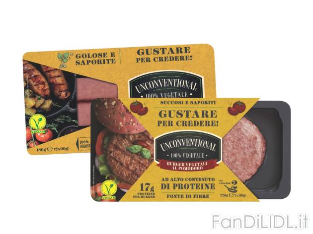 Salsicce vegetali o burger vegetali , prezzo 3.29 EUR