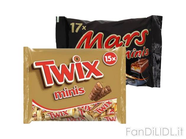 Twix o Mars Minis , prezzo 2.69 EUR  
Twix o Mars Minis    
-  15/17 pezzi