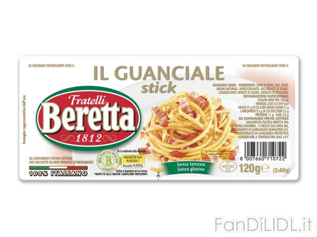 Beretta guanciale in sticks , prezzo 1.49 EUR