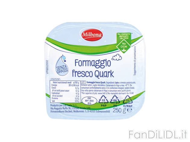 Formaggio fresco Quark , prezzo 0.89 EUR