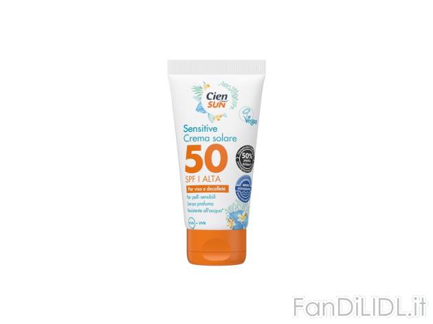 Crema solare viso SPF 50 , prezzo 3.49 EUR