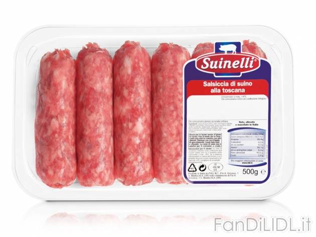 Salsiccia di suino alla toscana , prezzo 1,99 &#8364; per 500 g, € 3,98/kg ...