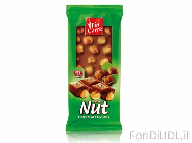 Cioccolato al latte con nocciole intere , prezzo 0,59 &#8364; per 100 g, € ...