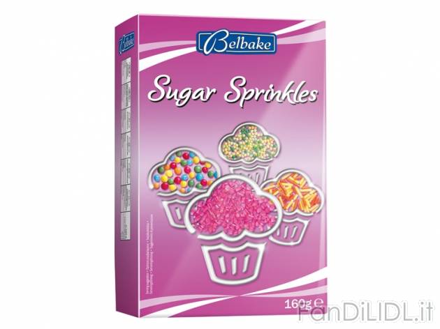 Decorazioni di zucchero colorato Belbake, prezzo 1,79 &#8364; per 160, € 11,19/kg ...