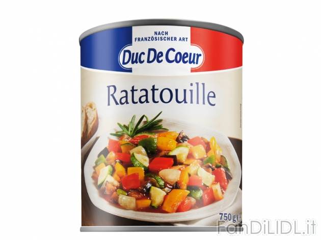 Ratatouille- Piatto a base di verdure , prezzo 1,39 &#8364; per 750 g, € 1,85/kg ...