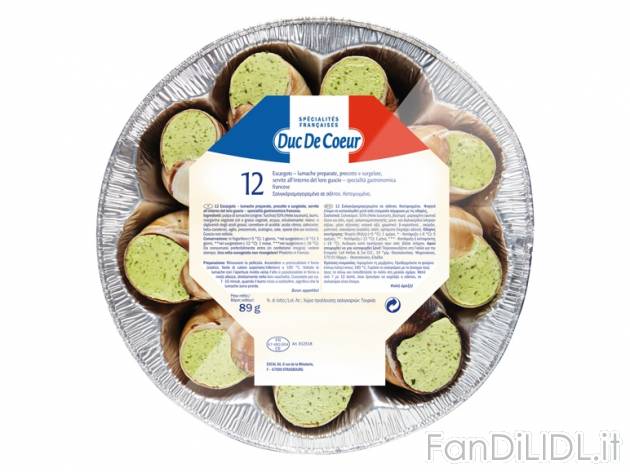 Escargot - Lumache ripiene , prezzo 2,49 &#8364; per 89 g, € 27,98/kg EUR. ...