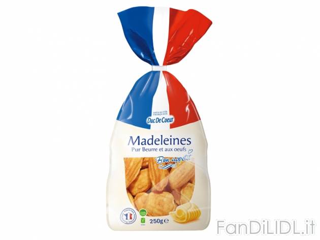 Madeleines , prezzo 1,99 &#8364; per 250 g, € 7,96/kg EUR. 
- Prodotto dolciario ...