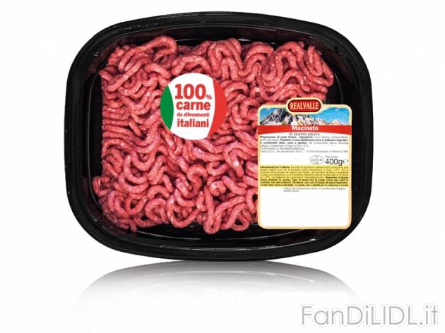 Macinato di bovino adulto Realvalle, prezzo 2,19 &#8364; per 400 g, € 5,48/kg ...