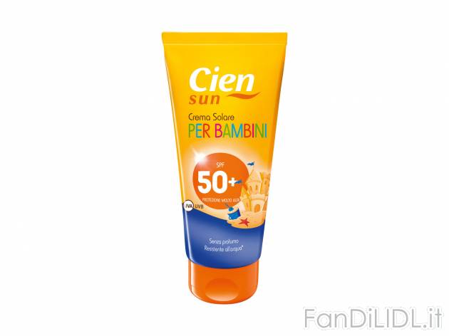 Crema solare per bambini SPF 50+ , prezzo 3.49 &#8364; 
- Protegge la pelle ...