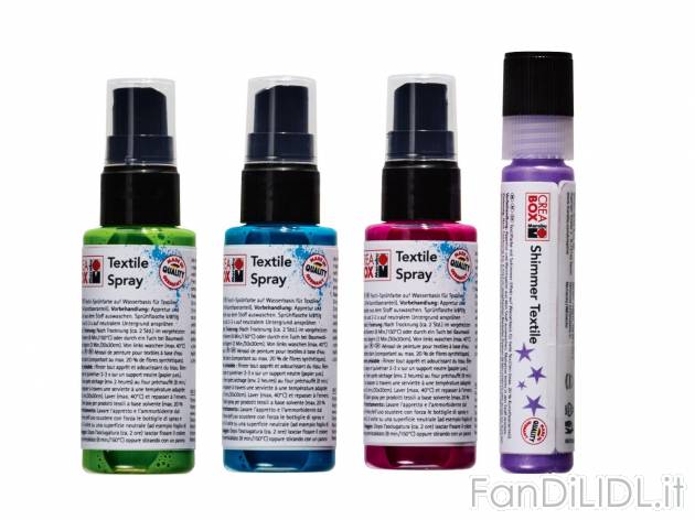 Colori o spray per tessuto , prezzo 7.99 &#8364; per Alla confezione 
- A scelta ...