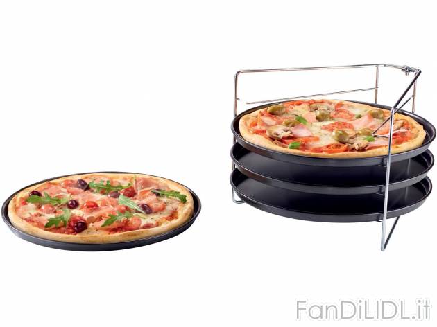 Set teglie per pizza con supporto , prezzo 9.99 &#8364; per Al set 
- Rivestimento ...
