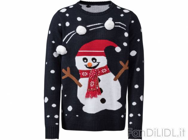 Pullover natalizio da uomo con un pupazzo di neve , prezzo 9.99 &#8364; 
- ...