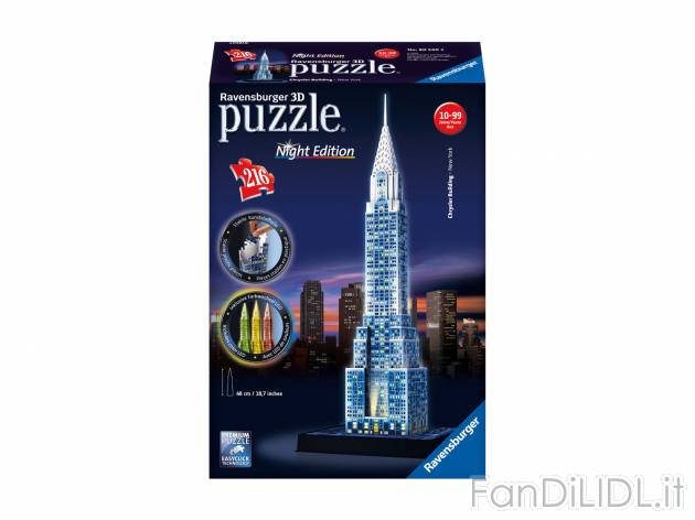 Puzzle 3D con LED , prezzo 19.99 &#8364;. Diversi modelli tra cui scegliere.
