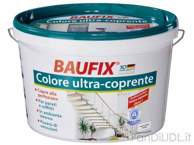 Pittura coprente per interni Baufix, 10 l , prezzo 24,99 &#8364; per Alla confezione ...