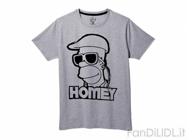T-shirt da uomo &quot;Homer Simpson, Homer&amp;Bart Simpson, Looney Tunes&quot; ...