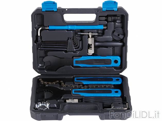 Woobroo Kit Riparazione Bici 17 In 1 - Attrezzo Multiuso Con Toppe, Levagomme E Accessori Valvole, Per MTB E Città