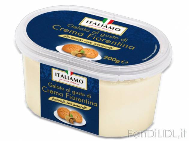 Gelato al gusto di crema fiorentina Italiamo, prezzo 0,79 &#8364; per 200 g, ...