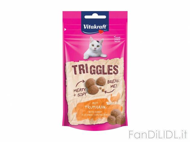 Triggles Vitakraft, prezzo 1.19 &#8364;  
-  Snack con tacchino o con merluzzo
