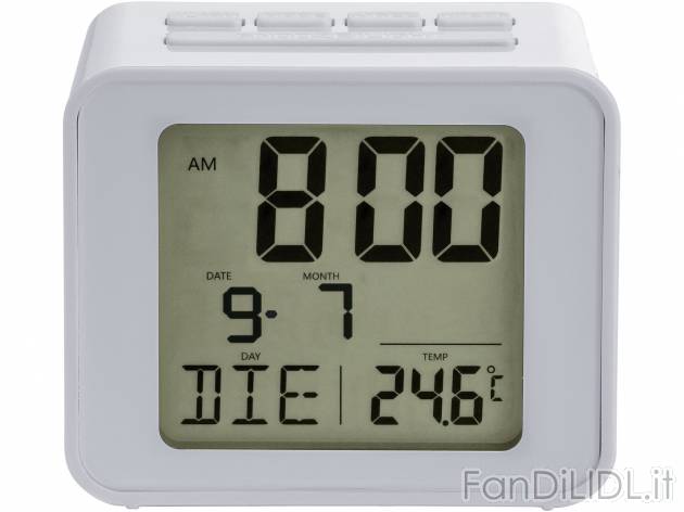 Sveglia LCD radiocontrollata , prezzo 5.99 &#8364; 
- Con funzione snooze e ...