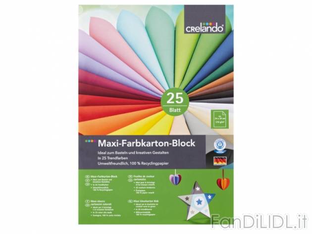 Maxi-blocco cartoncini colorati , prezzo 2,49 &#8364; per Alla confezione 
- ...