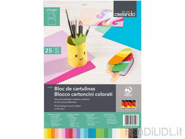 Blocco carta/cartoncini colorati o carta trasparente Crelando, prezzo 2.49 &#8364; ...