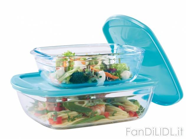 Set 3 Pirofile In Vetro Con Coperchio | Diametri 22, 18.5, 16 Cm, Da -30° A 400°C, Adatte A Microonde, Forno, Lavastoviglie