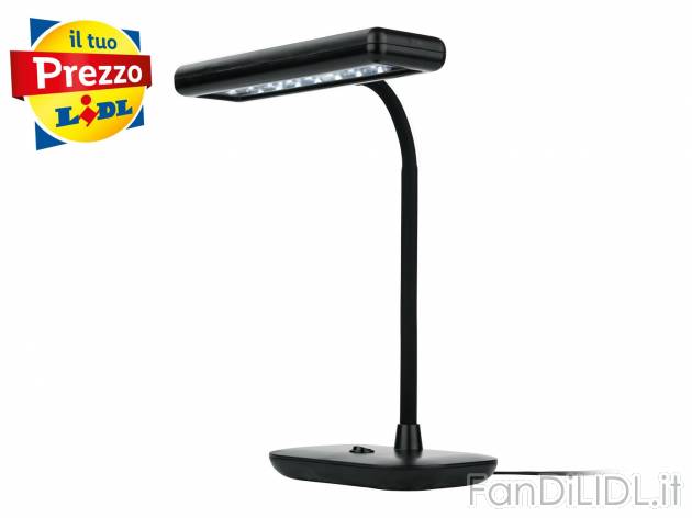 Lampada LED da tavolo Livarno Lux, prezzo 14.99 &#8364; 
- Con collo flessibile ...