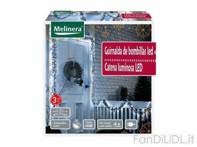 Catena luminosa 1000 LED Melinera, le prix 29.99 &#8364; 
- Per ambienti interni ...