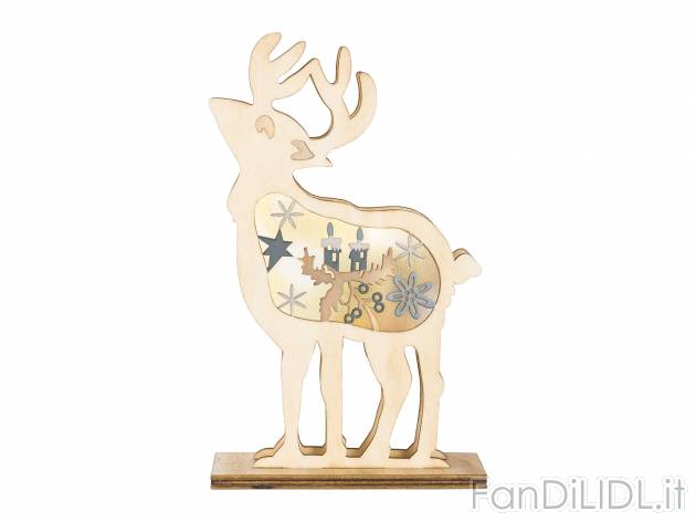 Decorazioni natalizie in legno con LED Melinera, le prix 6.99 &#8364; 
- Funzionamento ...