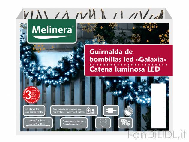 Catena luminosa 580 LED Melinera, prezzo 14.99 &#8364; 
- 8 effetti luminosi ...