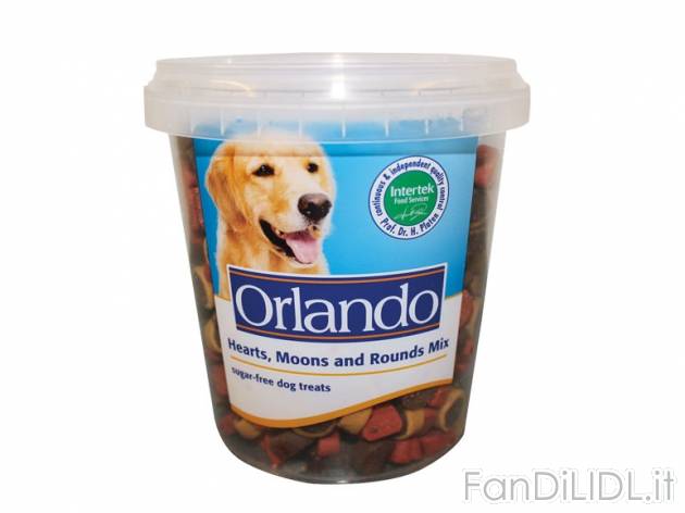 Snack per cani Orlando, prezzo 2,99 &#8364; per 500-g-confezione, (1 kg = 5,98) ...