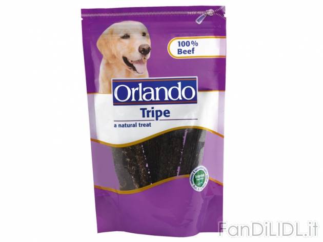Snack per cani Orlando, prezzo 1,99 &#8364; per 70/100/140/200-g confezione, ...