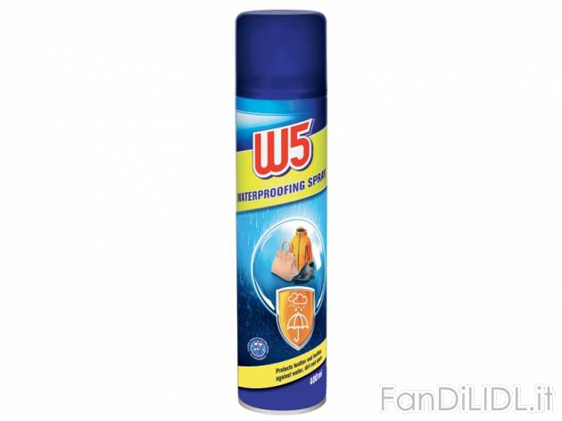 Spray impermeabilizzante per tessuti W5, prezzo 1,99 &#8364; per Alla confezione ...