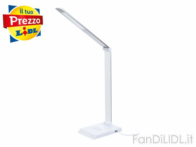 Lampada LED per scrivania con caricabatterie ad induzione Livarno Lux, prezzo 29.99 ...