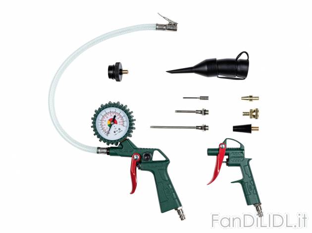 Set accessori per compressore Parkside, prezzo 12.99 € 
- Pistola di soffiaggio ...