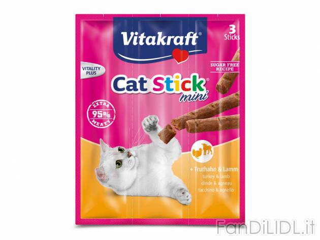 Original Cat stick mini- Alimento complementare per gatti con tacchino e agnello ...