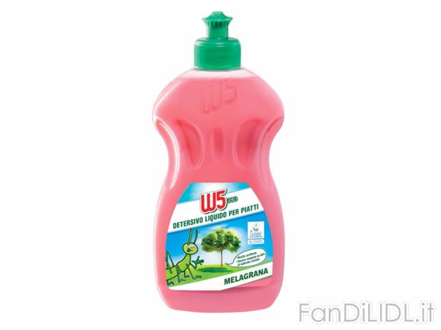 Detersivo liquido ecologico per piatti W5, prezzo 1,09 &#8364; per 500-ml-confezione, ...