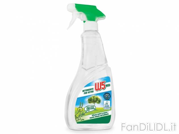 Detergente ecologico per vetri W5, prezzo 1,49 &#8364; per 1-l-confezione 
- ...