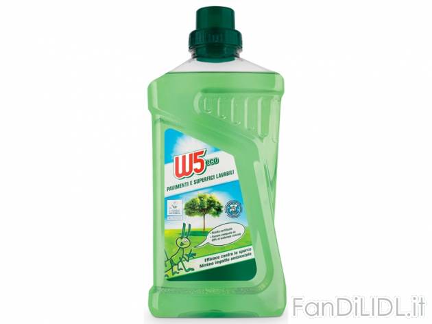 Detergente multiuso ecologico W5, prezzo 1,49 &#8364; per 1,25-l-confezione, ...