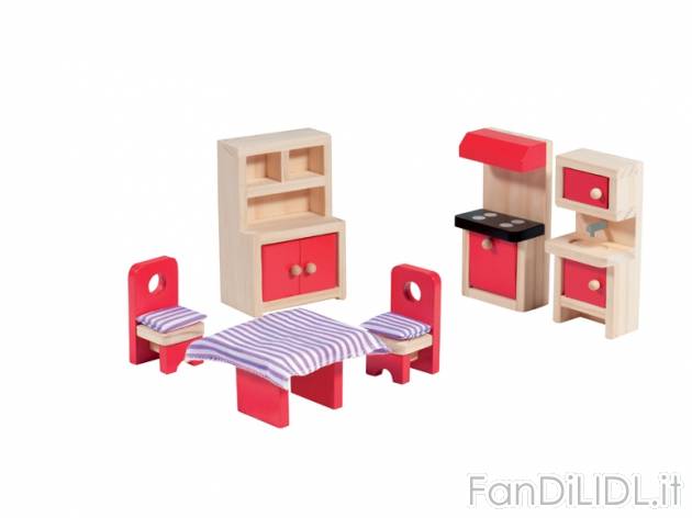 Set mobili in miniatura in legno , prezzo 6,99 &#8364; per Al set 
- Accessori ...